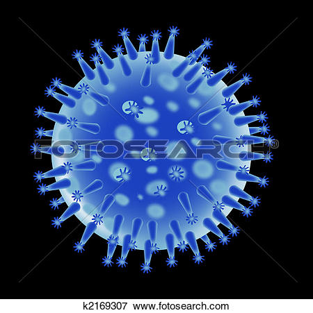 Stock Illustration of Blue flu virus structure k2169307.
