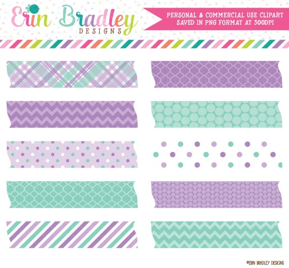 Instant Download Clipart Labels, Digital Washi Tape Clipart.