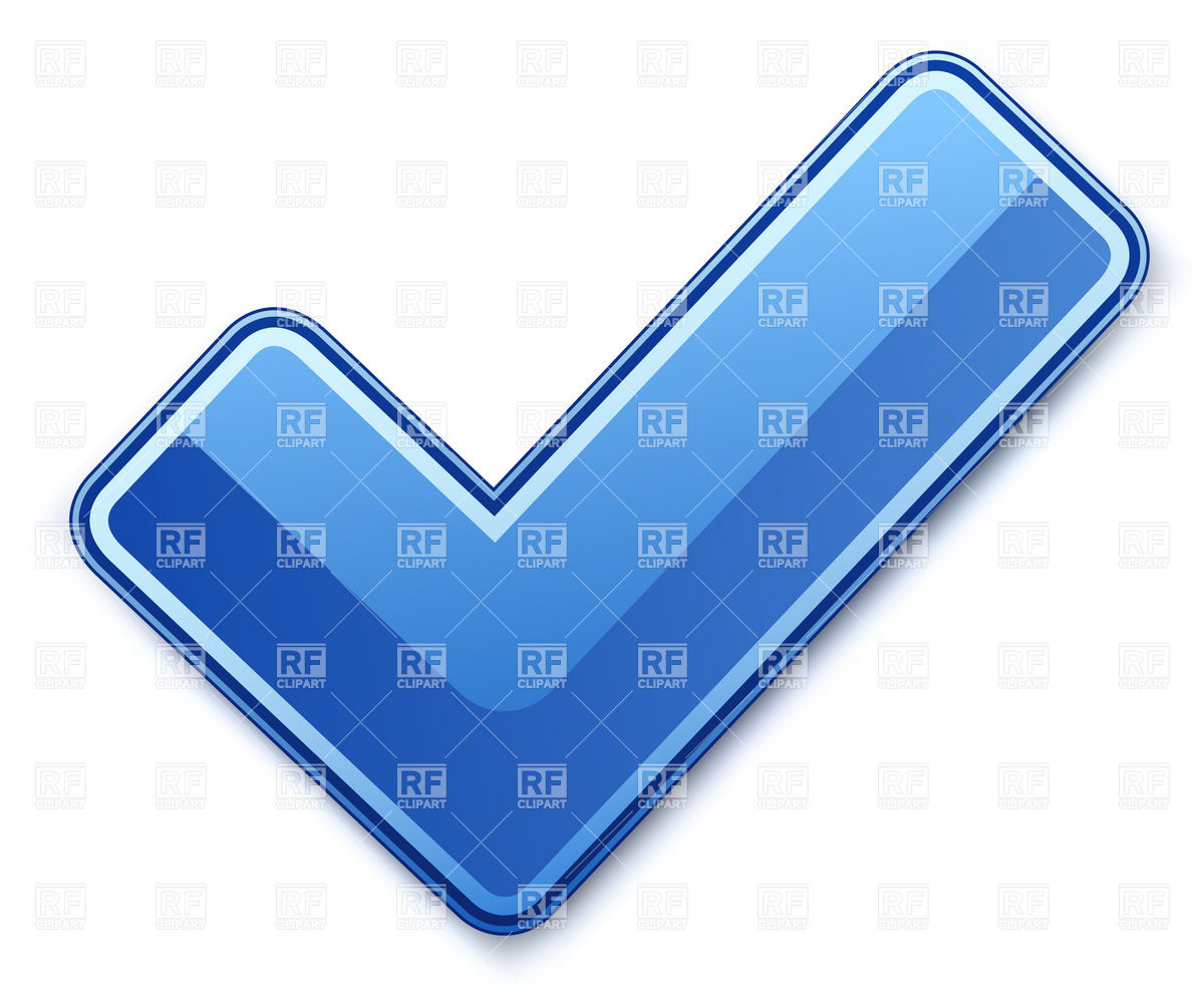 Blue check mark Stock Vector Image.