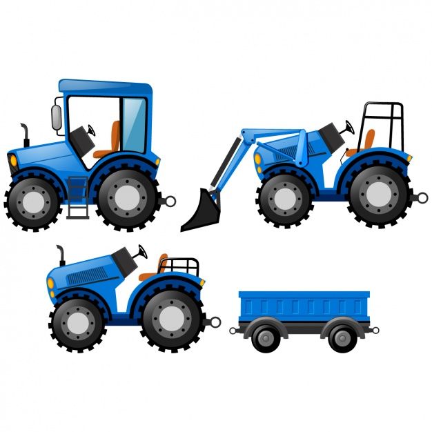 Blue tractors design Free Vector.