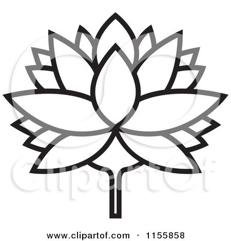 Black And White Water Lily Clipart. Amigalib.com.