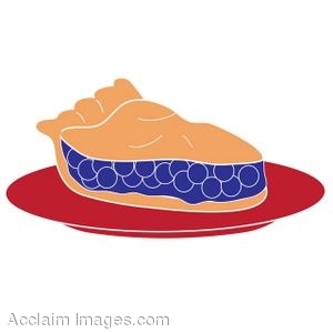 Clip Art of a Slice of Blueberry Pie.