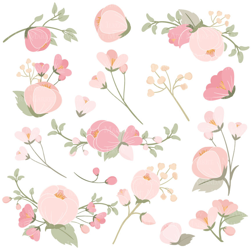 blush pink flowers clipart 10 free Cliparts | Download images on ...