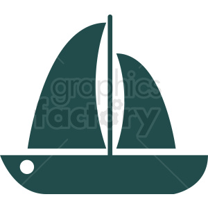 aqua sail boat icon design no background clipart. Royalty.