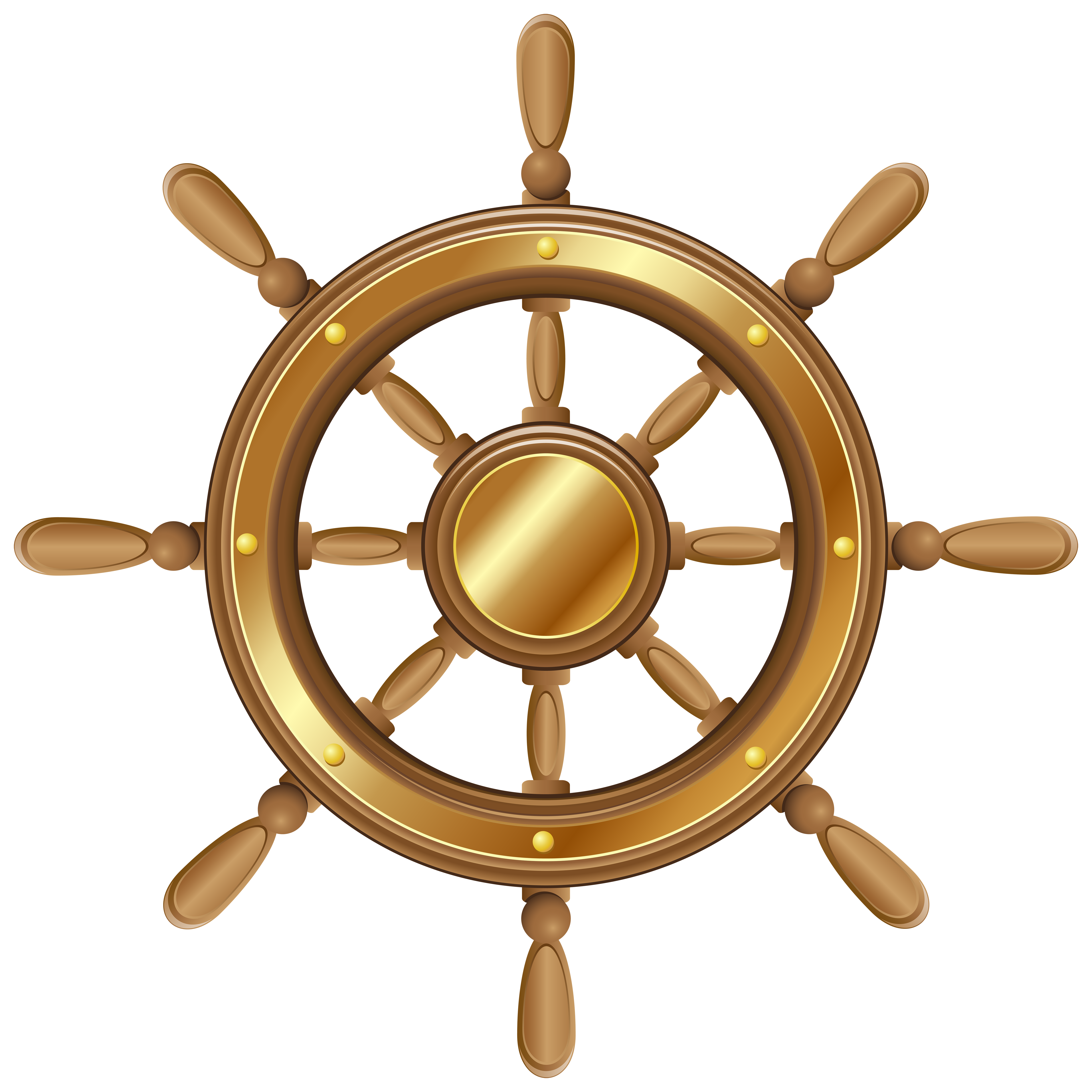 Boat Wheel Transparent PNG Clip Art Image.
