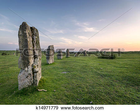 Stock Photograph of The Hurlers Stone Circle on Bodmin Moor.