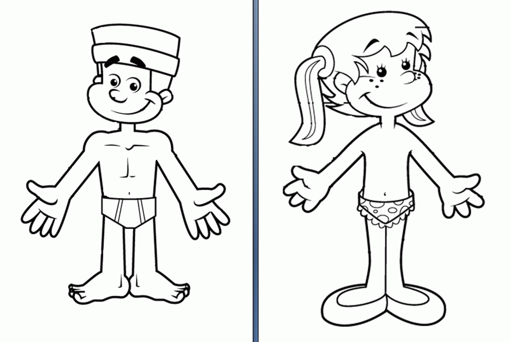 Parts of the body for kids clipart black and white » Clipart.