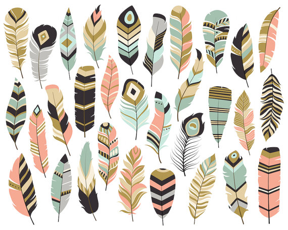Tribal Feathers Clipart.