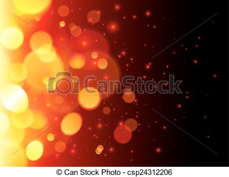 Vector Clipart of Bright bokeh effect fire abstract background.
