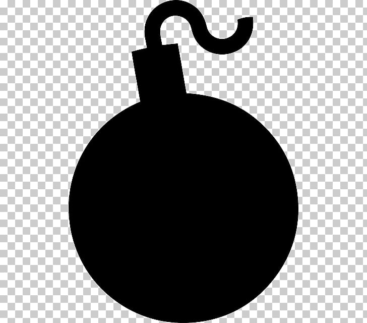 Silhouette Bomb , White And Black PNG clipart.