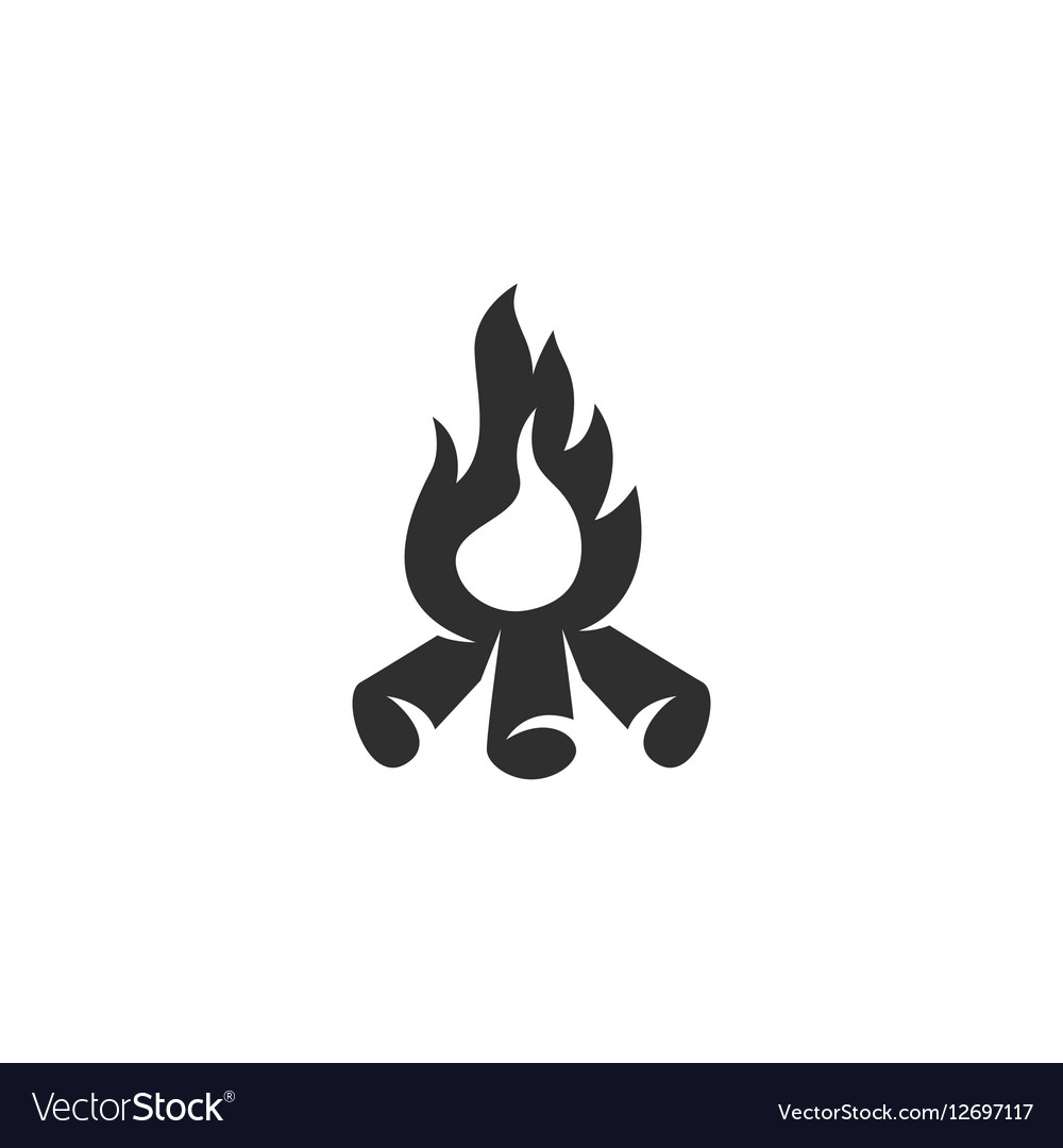 Bonfire icon isolated on a white background.