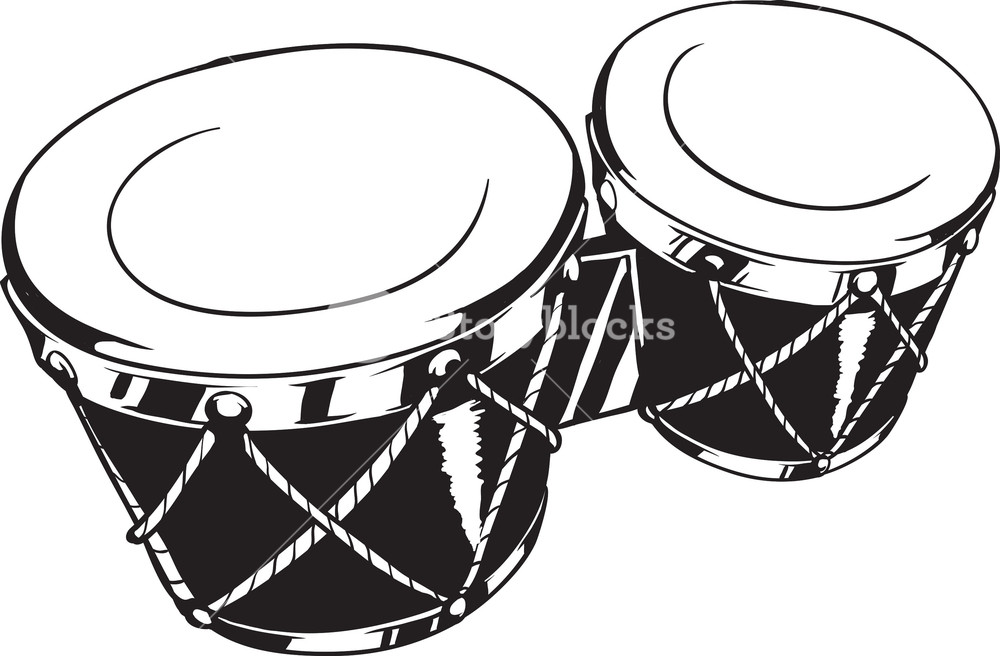 Vector Bongo Drums Royalty.