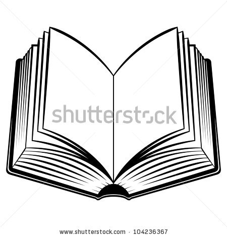Open Book Black And White Clipart.