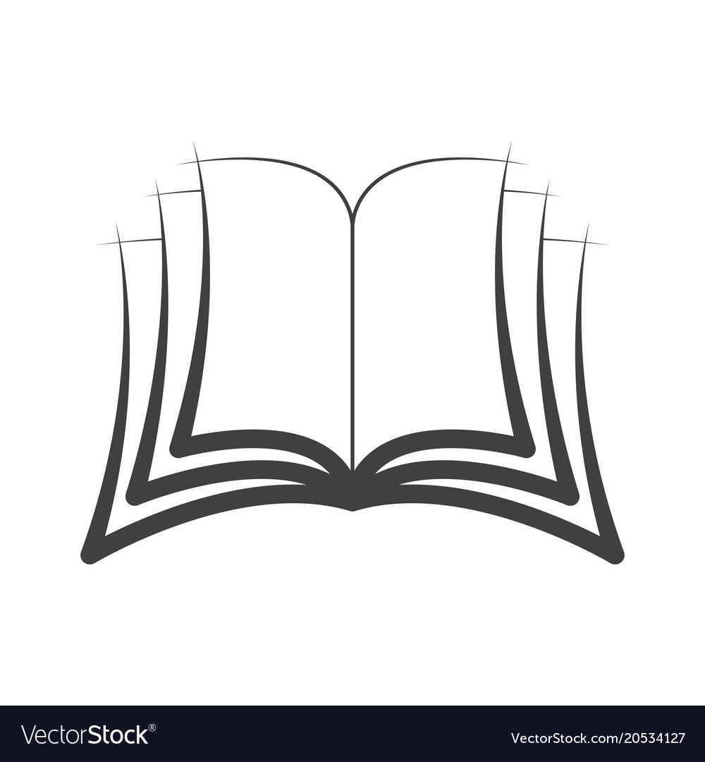 Icon symbol open book logo isolated.