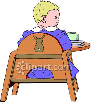Royalty Free Clipart Image: Small Child Sitting in a Booster Seat.