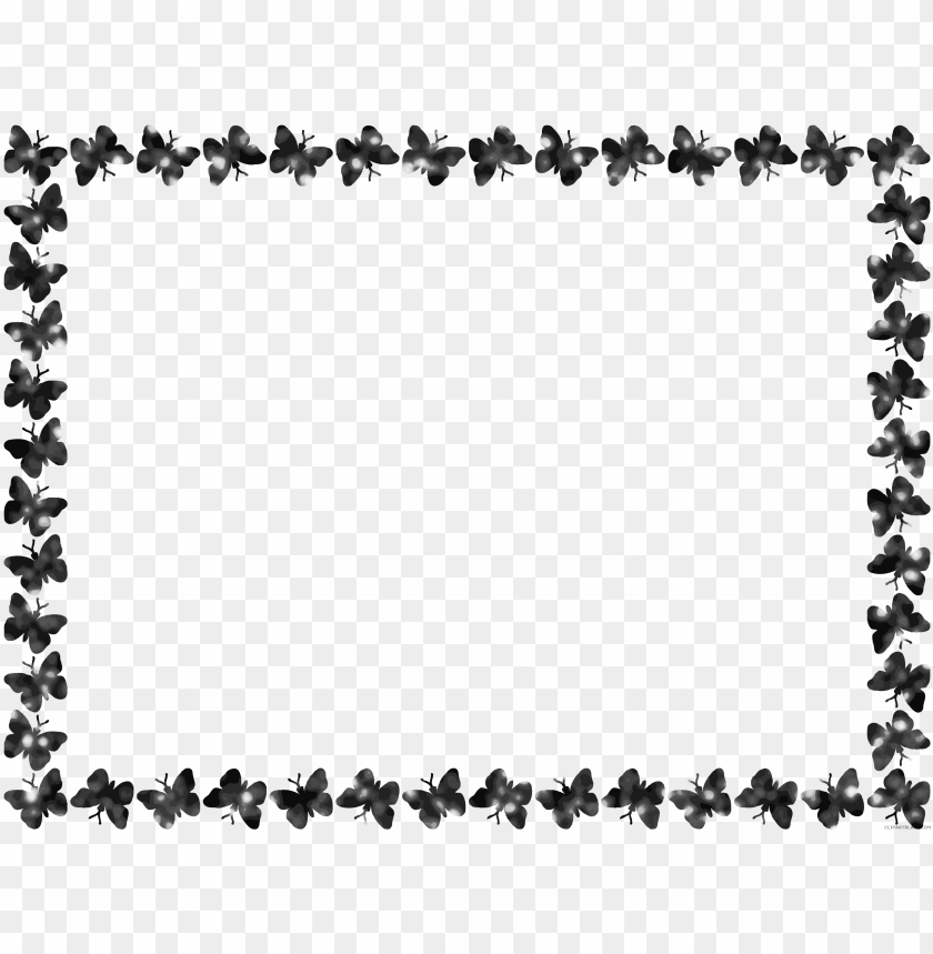 free download butterfly black and white border clipart.