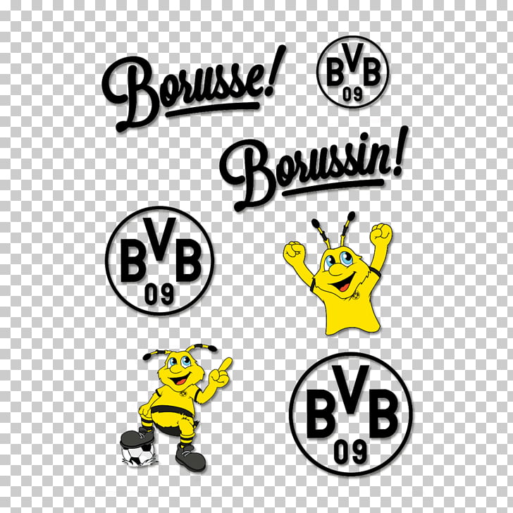 Borussia Dortmund Sticker Text Foil, bvb logo PNG clipart.