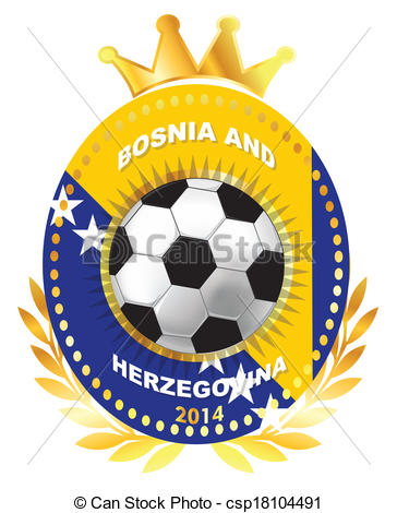 Vector Illustration of Bosnia and Herzegovina flag on ball.