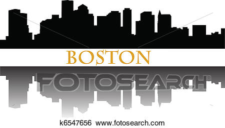 Boston skyline Clip Art.