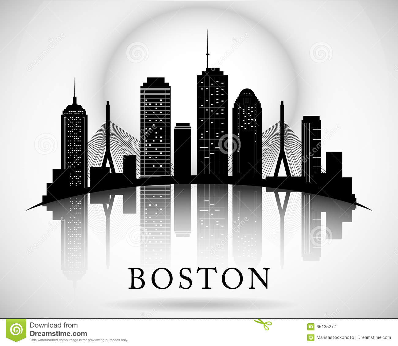 Boston Skyline Stock Illustrations.