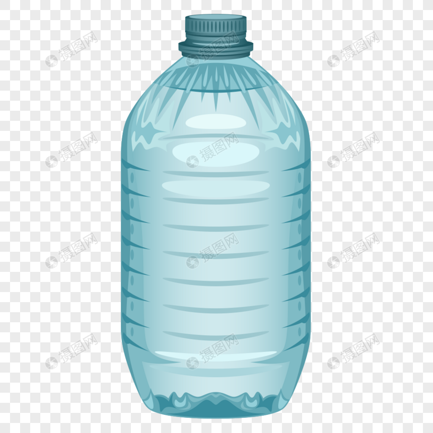 elemento de botella de plástico azul dibujado a mano Imagen.