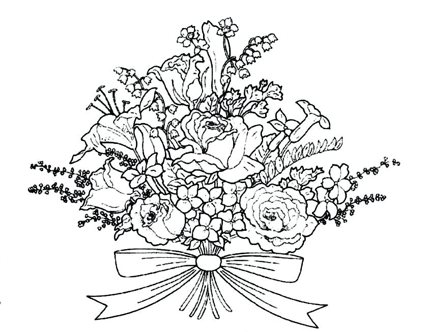 bunch of flowers clipart black and white.