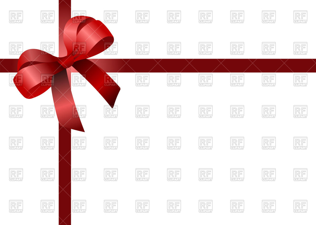 Red ribbon and bow with place for text Stock Vector Image.