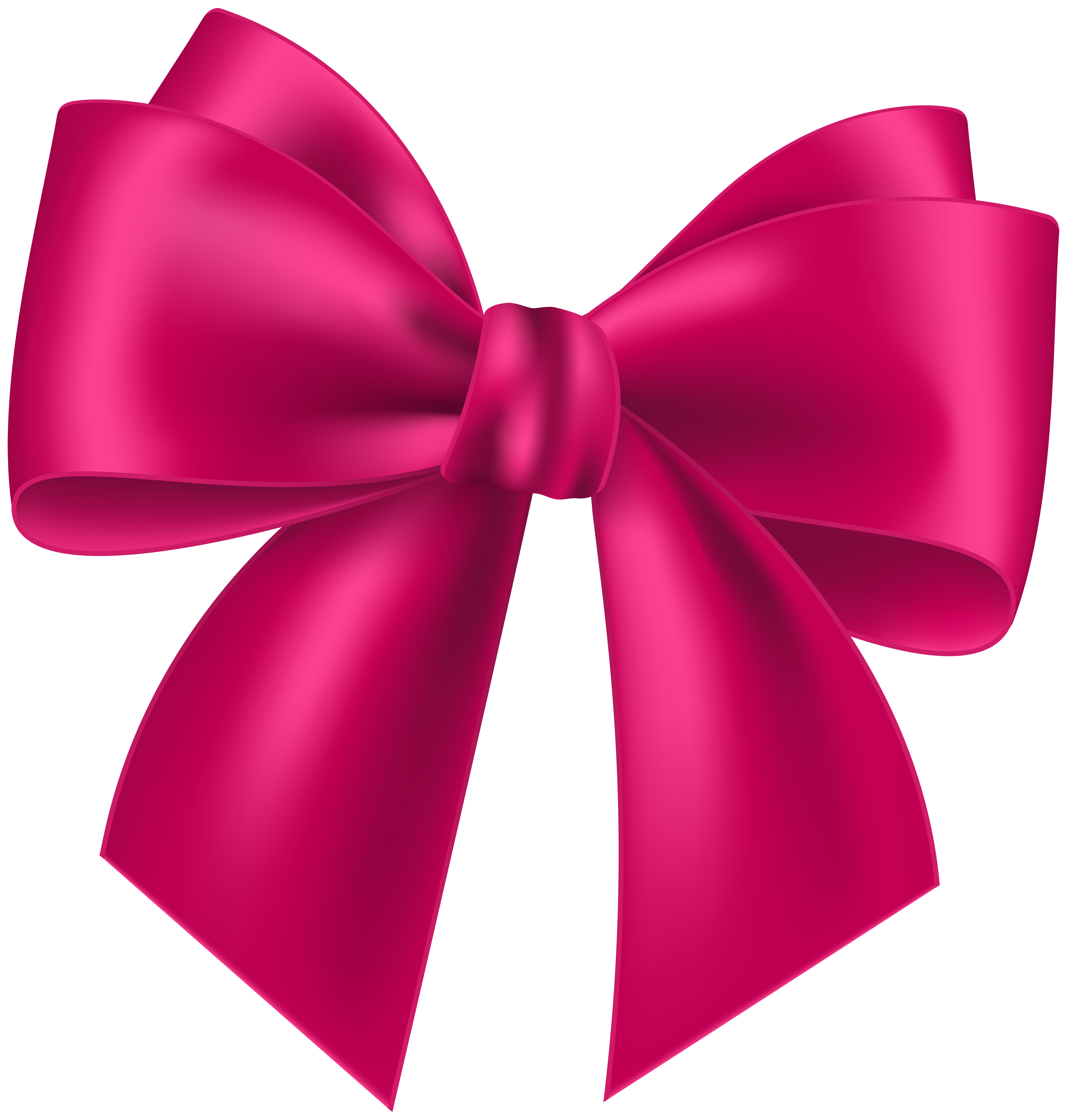 Pink Bow Transparent Clip Art Image.