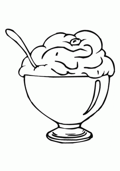 Bowl Of Ice Cream Clipart Black And White.