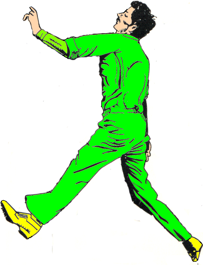 Cricket bowler clipart.