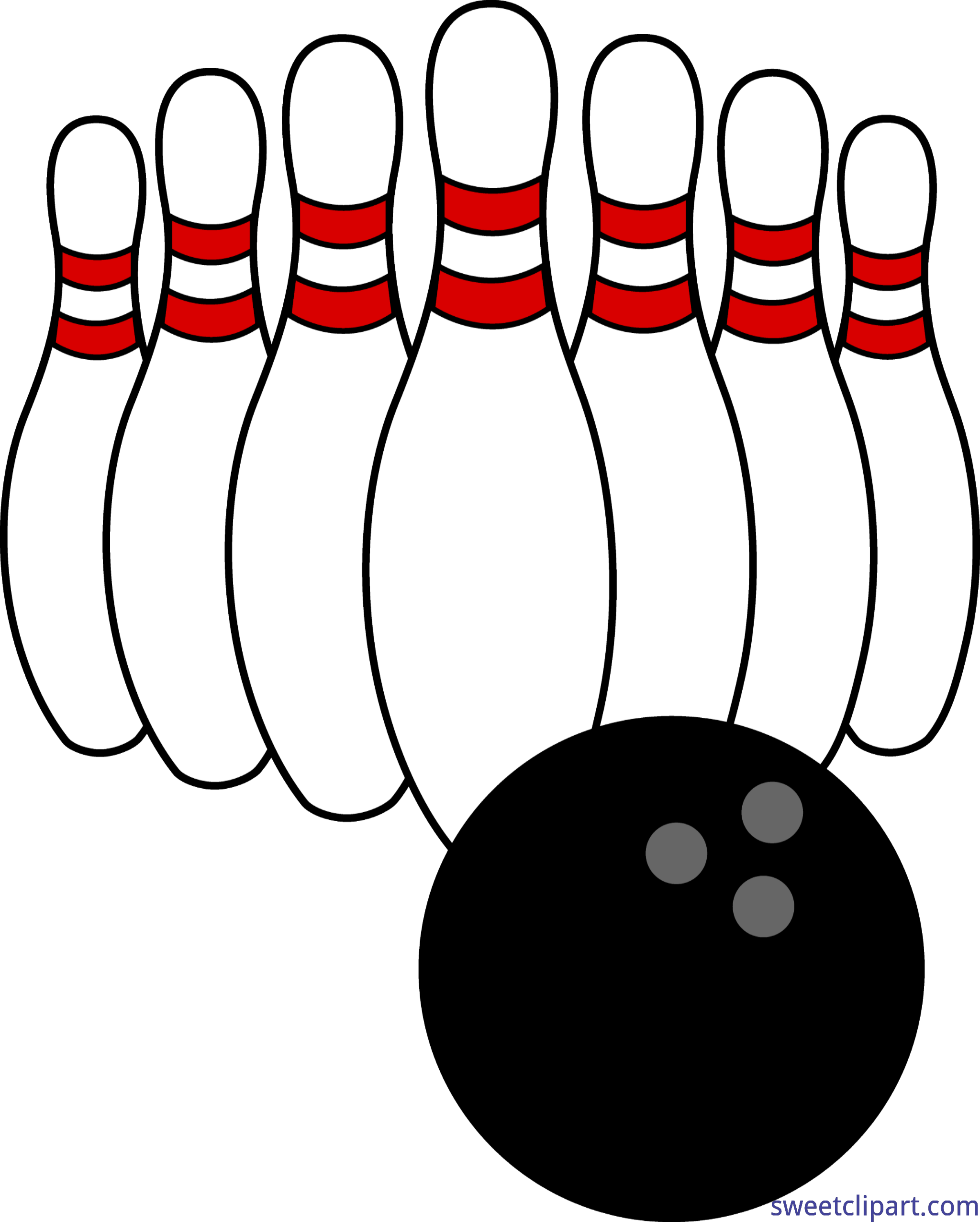 Bowling Ball And Pins Clip Art.