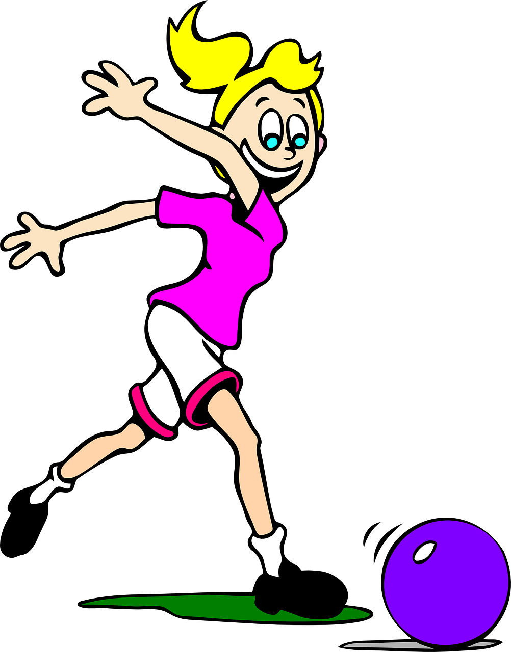 Girl Bowling Clipart.