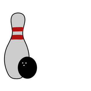 2 Ball And Bowling Pins Clipart.
