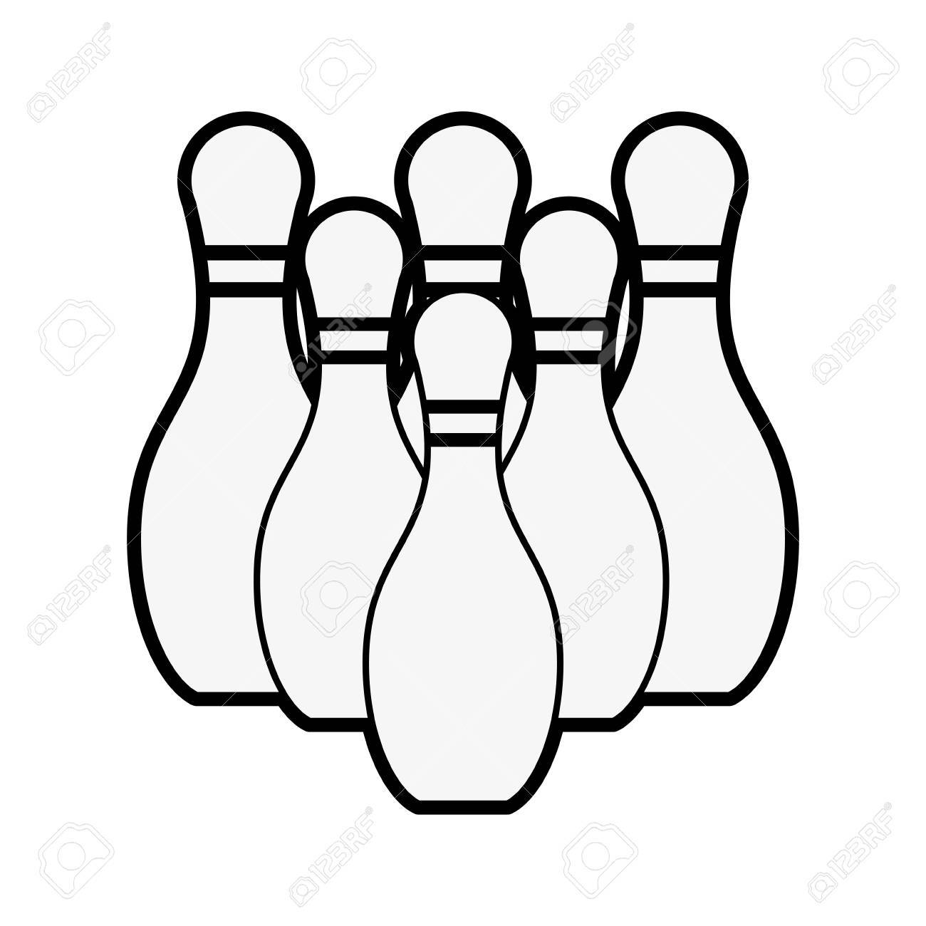 bowling pins icon image vector illustration design black and...
