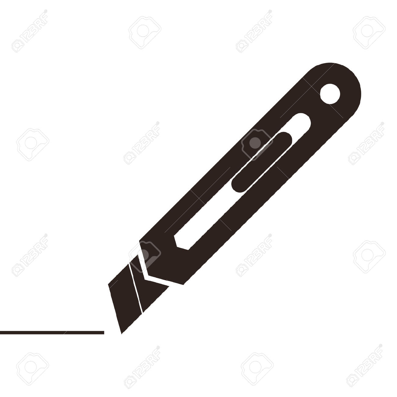 Utility Knife Sign Isolated On White Background Royalty Free.