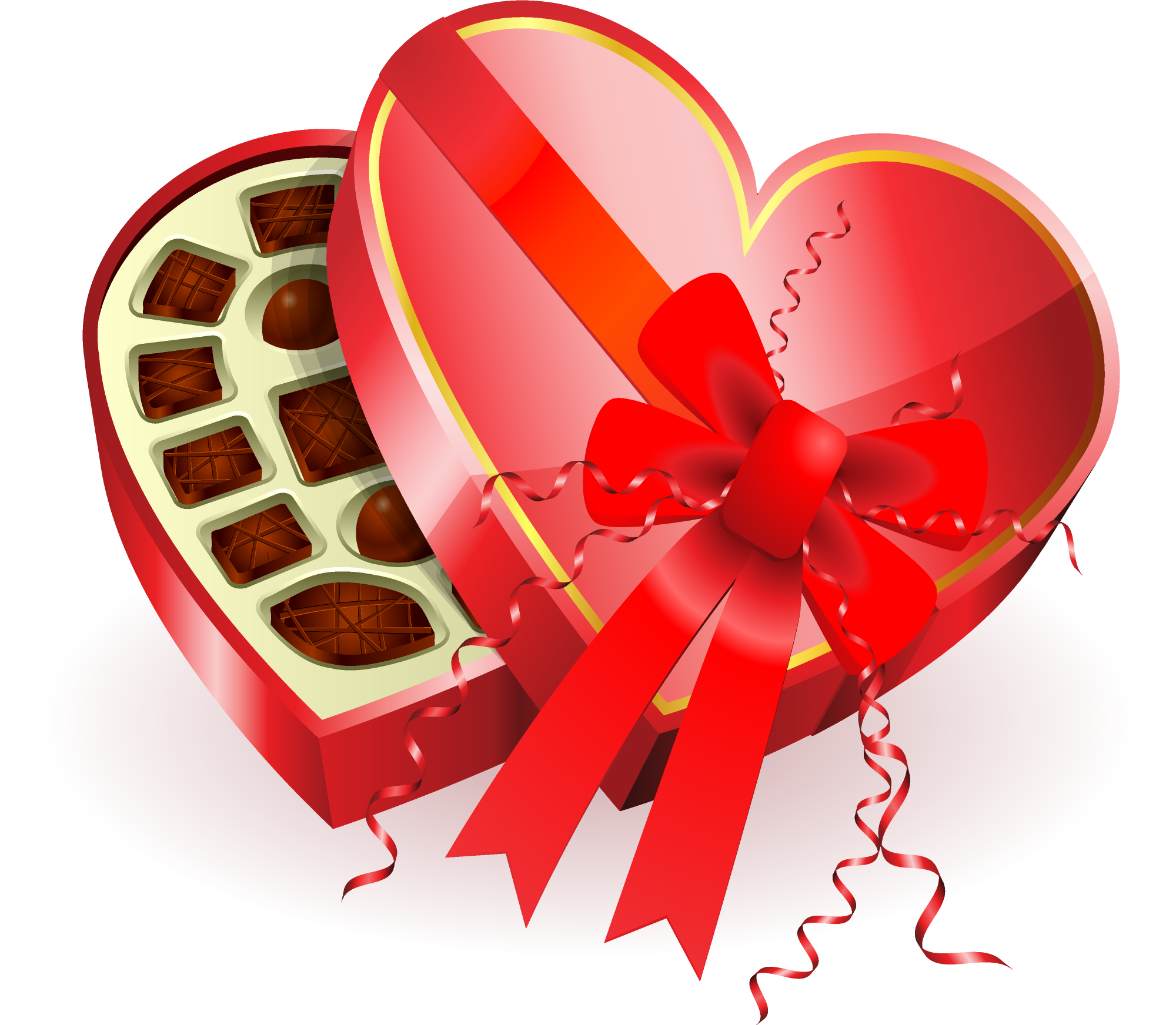 Heart box of chocolates clipart.