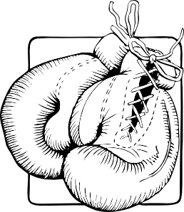 Boxing Gloves Outline clip art Free Vector / 4Vector.