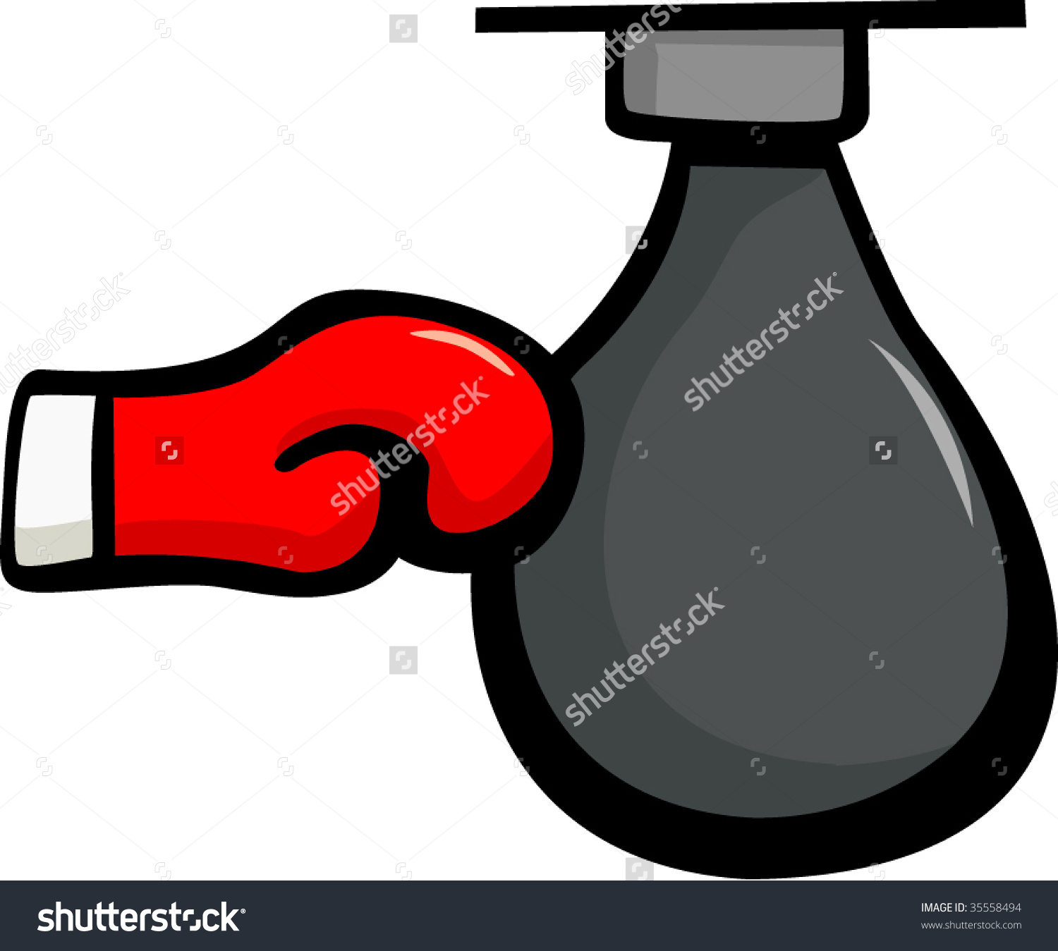 Boxing Glove Punching Speed Bag Stock Vector 35558494.