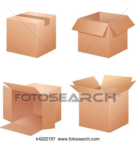 Vector packing boxes Clip Art.