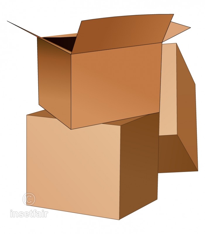Empty packing cotton boxes in png format.