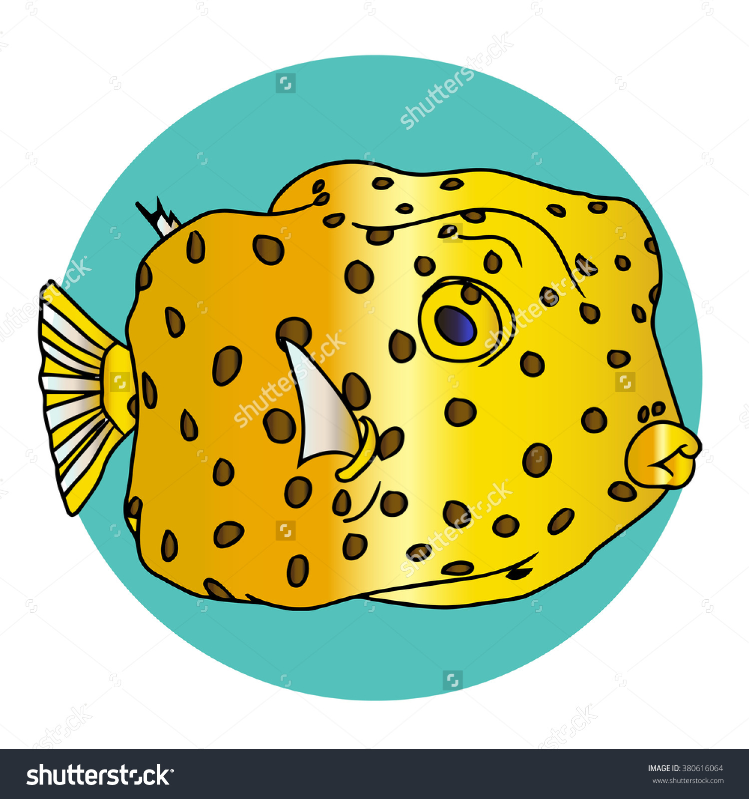 Yellow Box Fish Stock Illustration 380616064.