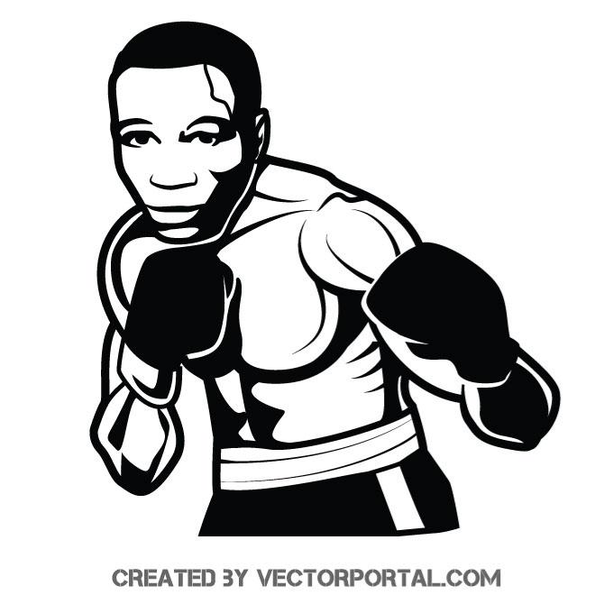Boxer monochrome vector image.
