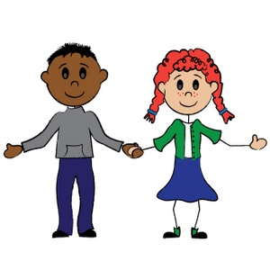 Cartoon Boy And Girl Clipart.