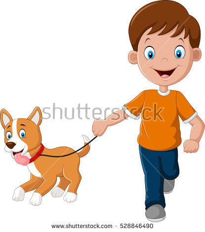 Dog And Boy Clipart.