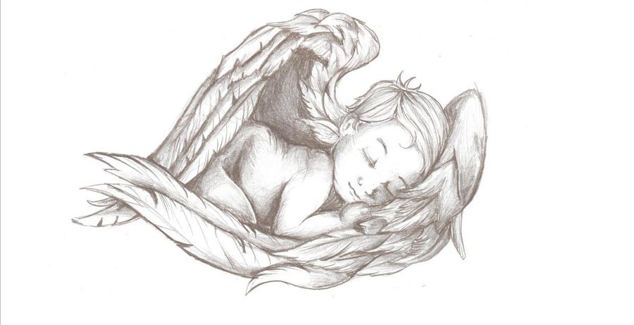 Boy Angel Wings Clipart Black And White.