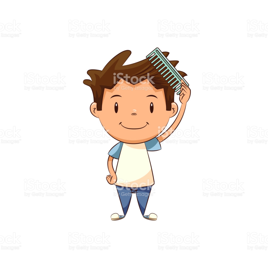 Boy Brushing Hair Clipart & Free Clip Art Images #14790.