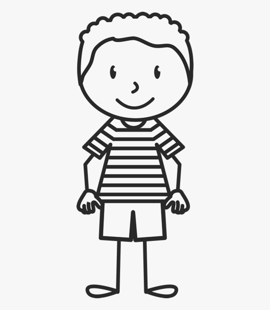 Boy Wearing Striped Shirt Stamp.