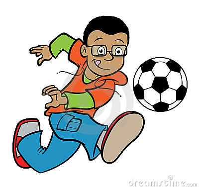 Boy Kicking Soccer Ball Clipart.