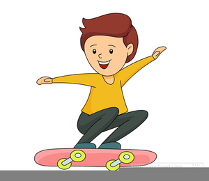 Boy On Skateboard Clipart.