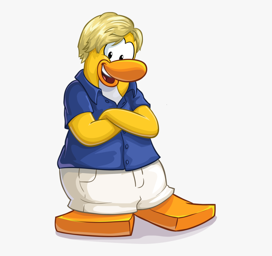 Blond Male Duck Cartoon Mascot.